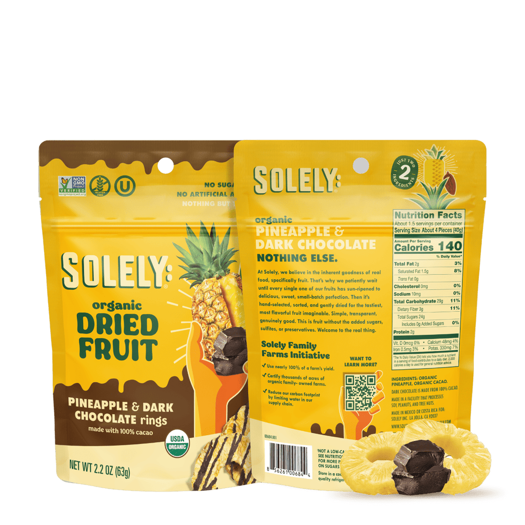 Organic Pineapple Chocolate Drizzled Rings